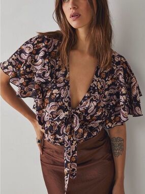 Free People Intimately Call Me Later Paisley Bodysuit